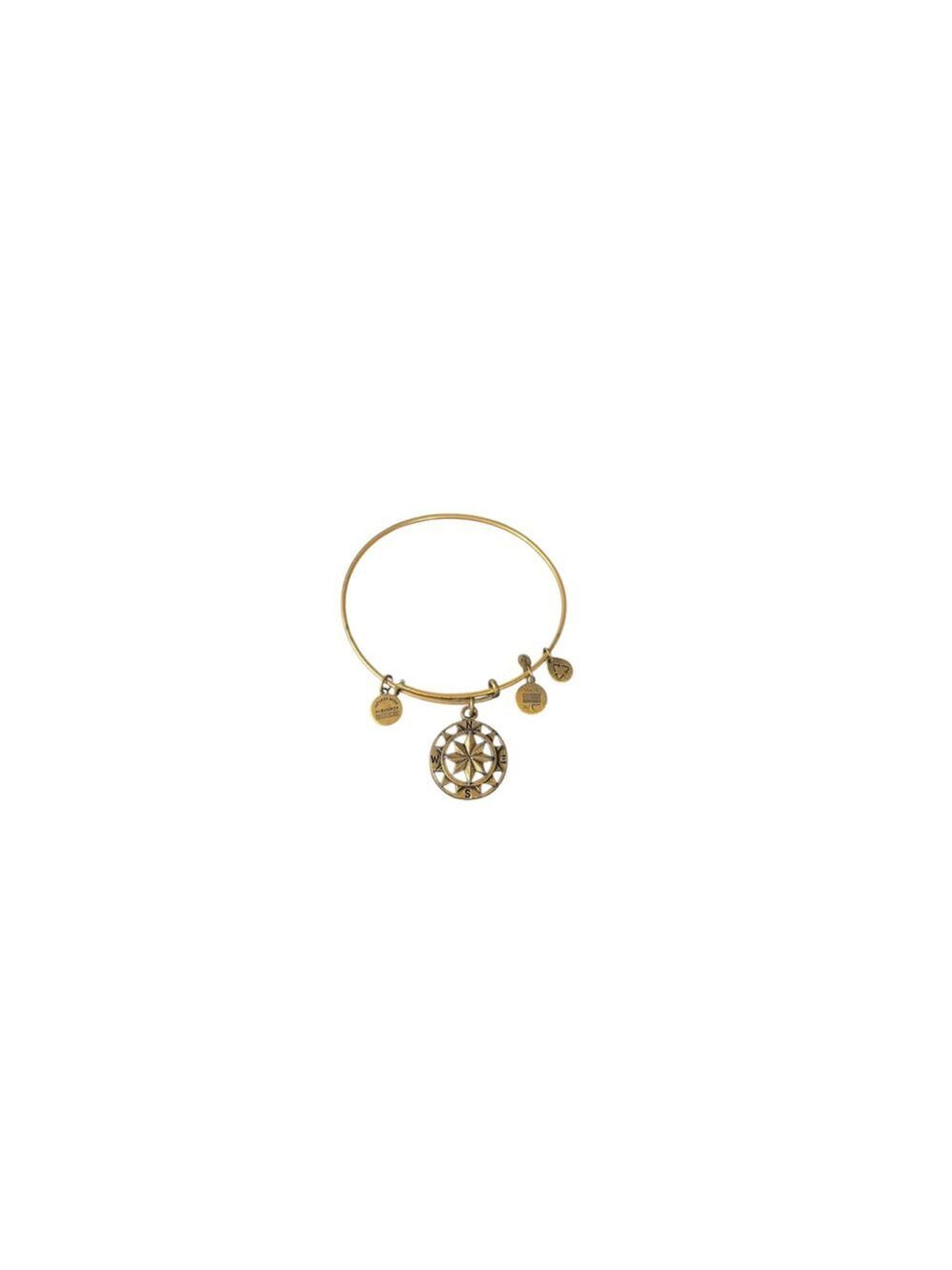 Women's Alex and Ani Gold Compass Charm Bangle Bracelet One Size